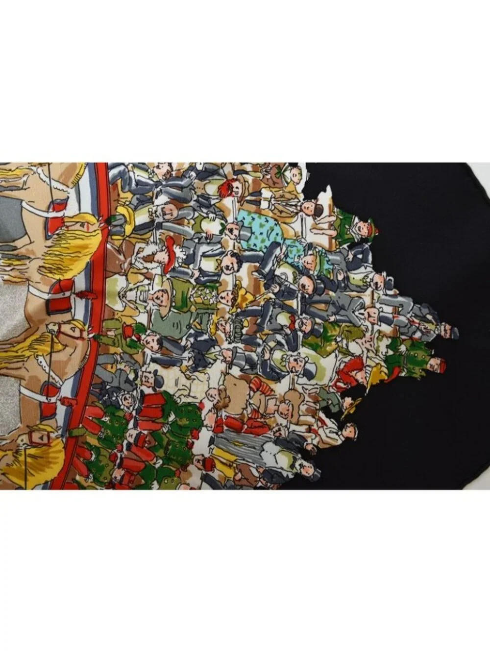 ★SOLD★ Hermes Scarf Carre 90 Cirque Molier Silk 100% Black Multi - Picture 5 of 8